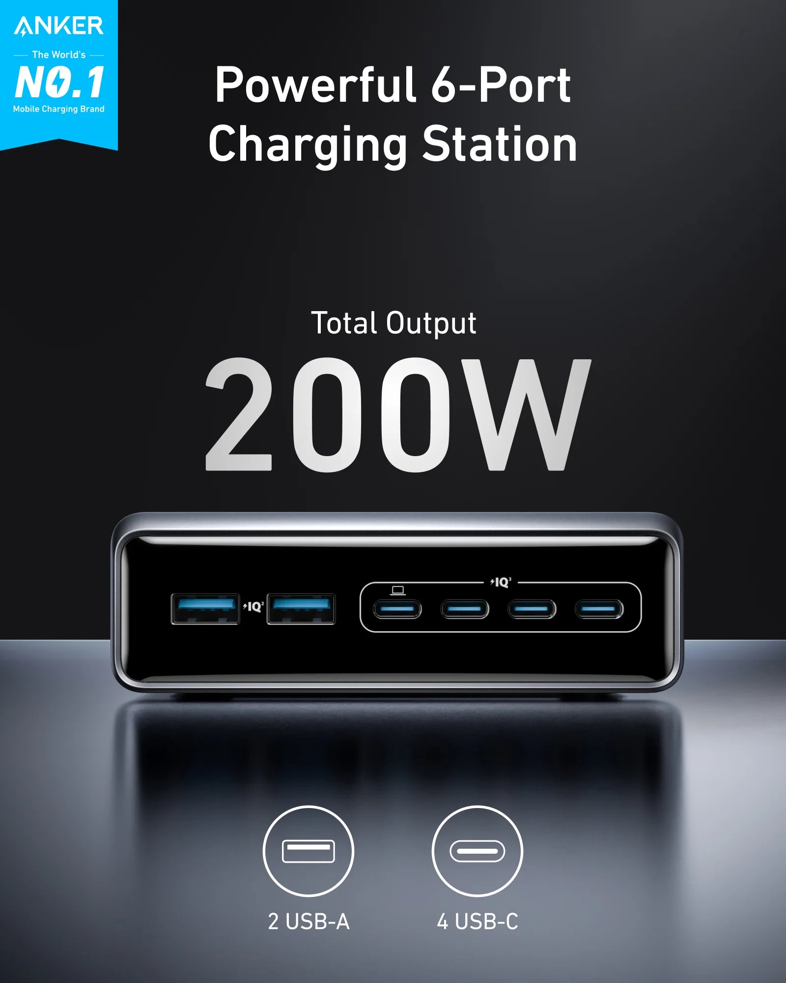 Anker Prime Charger (200W, 6 Ports, GaN) Anker Prime Charger (200W, 6 Ports, GaN)